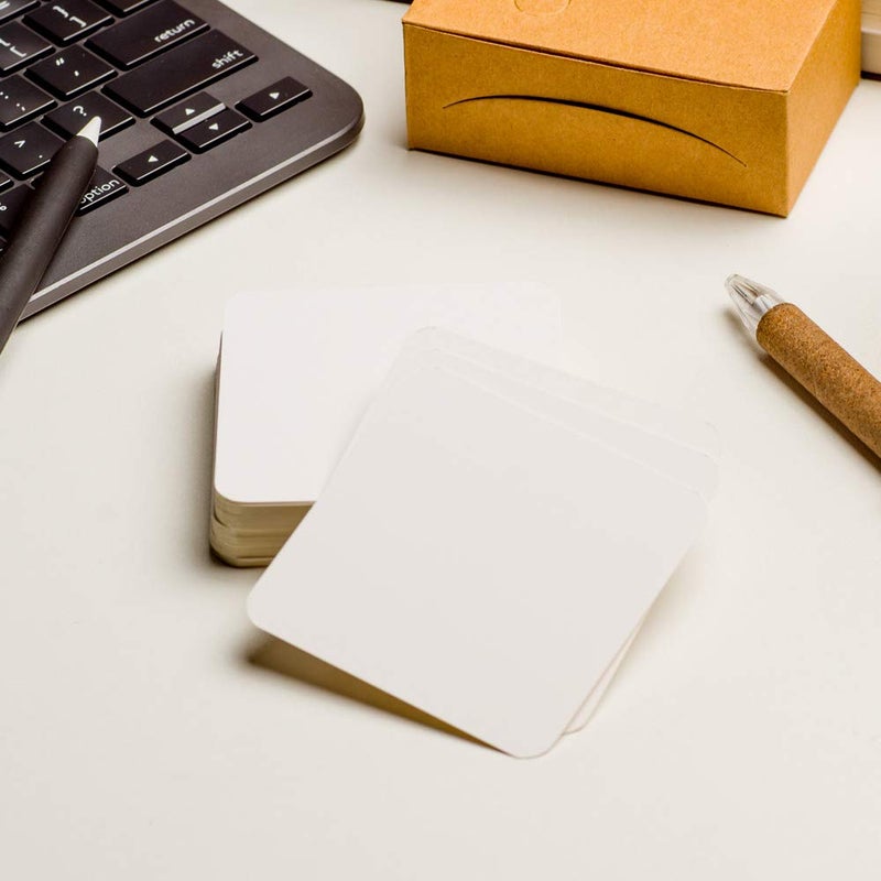 ZOOYOO Blank Cardboard Message Card Business & Tag Card - 100 PCS (2.75 x 2.75 inch White) - Image 3